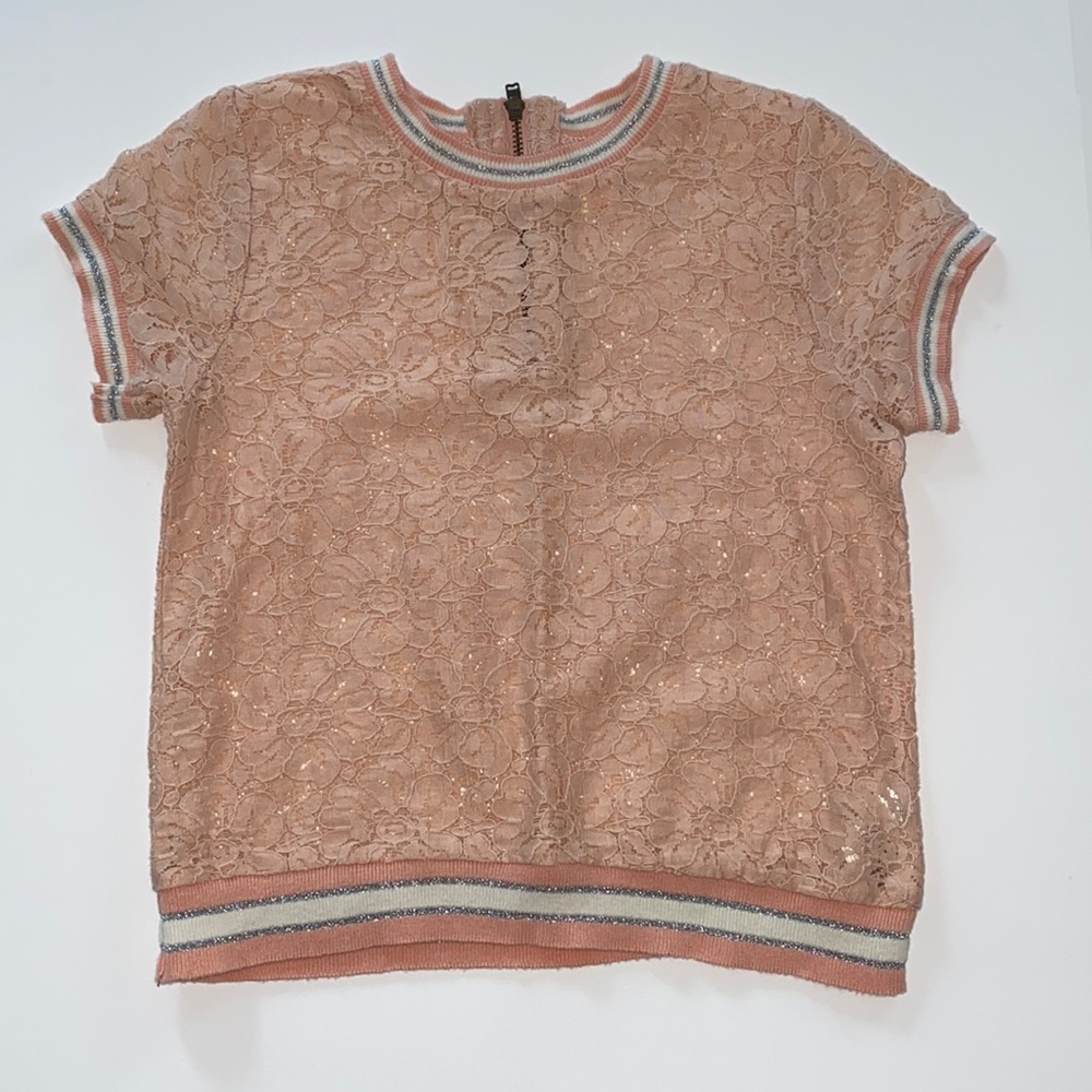 Dressy Peach lace shirt by Harper Canyon